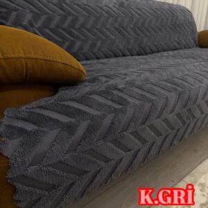 Welsoft Süngerli Çekyat Örtüsü - Koyu Gri
