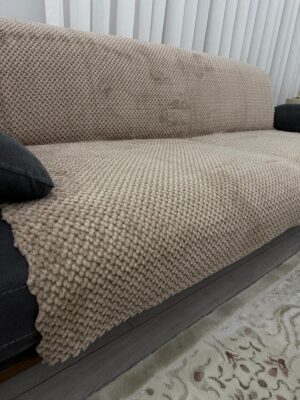 Petek Desen Çekyat Örtüsü - vizon