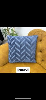 WELSOFT Çift Taraflı Kırlent Kılıfı - Petrol Mavi