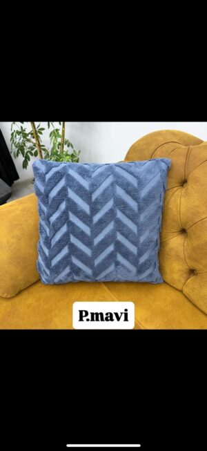 WELSOFT Çift Taraflı Kırlent Kılıfı - Petrol Mavi