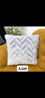 WELSOFT Çift Taraflı Kırlent Kılıfı - Açık Gri