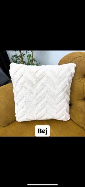 WELSOFT Çift Taraflı Kırlent Kılıfı - Bej