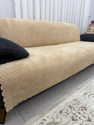 İthal Soft Süngerli Çekyat Örtüsü - Açık Vizon