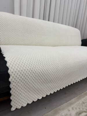 İthal Soft Süngerli Çekyat Örtüsü - Ekru