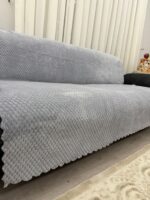 İthal Soft Süngerli Çekyat Örtüsü - Açık Gri