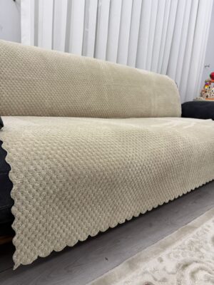 İthal Soft Süngerli Çekyat Örtüsü - Taş