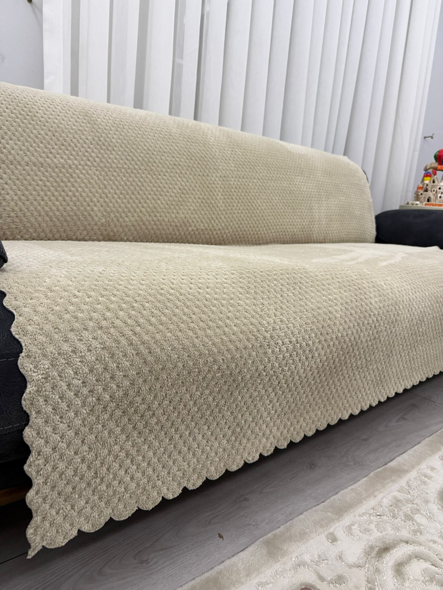 İthal Soft Süngerli Çekyat Örtüsü - Taş
