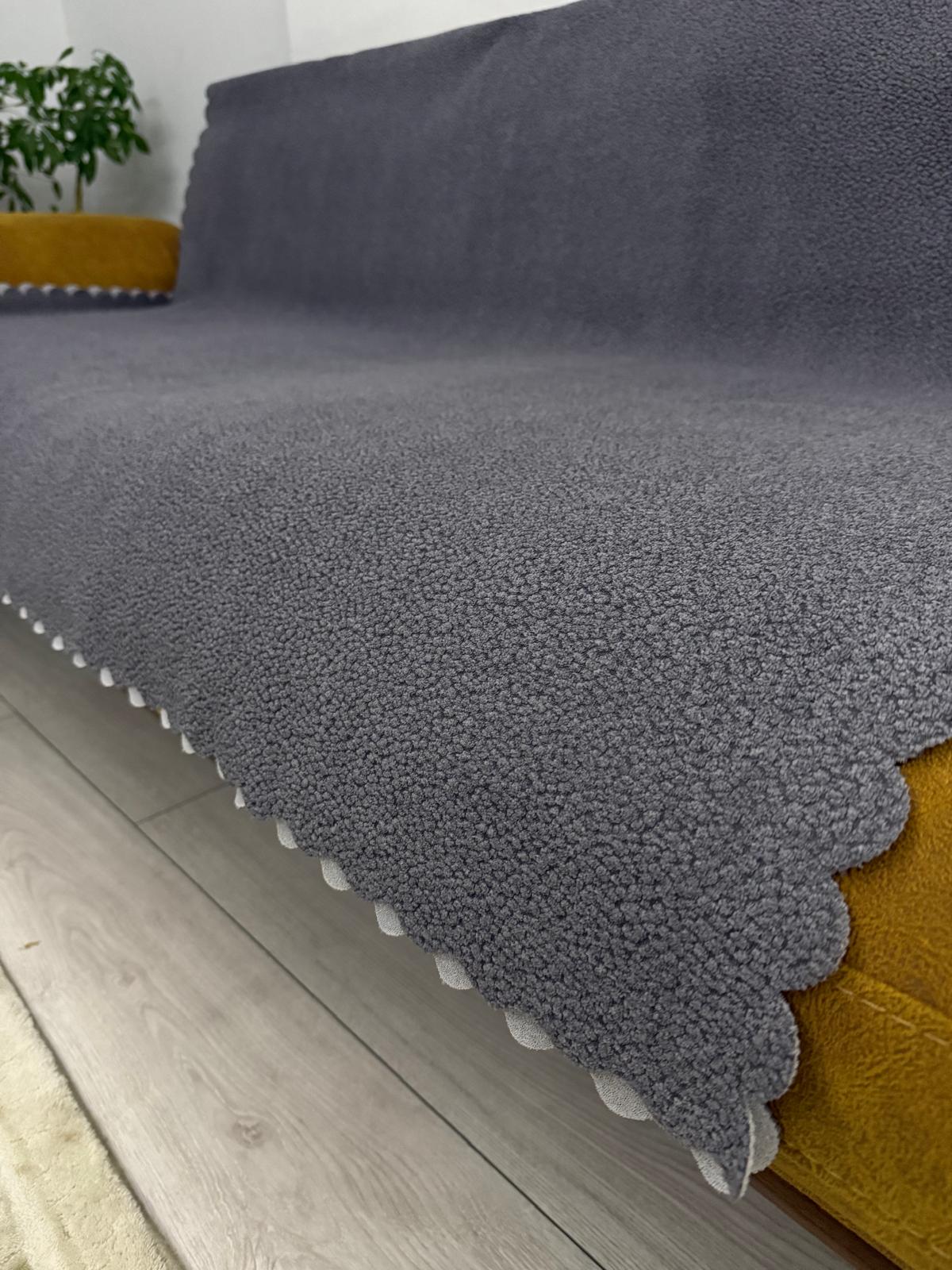 Bohem Süngerli Çekyat Örtüsü Antrasit Gri – 180x220 cm Koltuk Örtüsü
